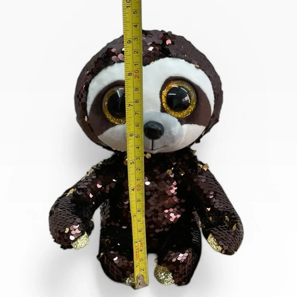 Ty Sequin Sloth Plush Dangler – Brown, Gold, White size: 9” beanie baby
